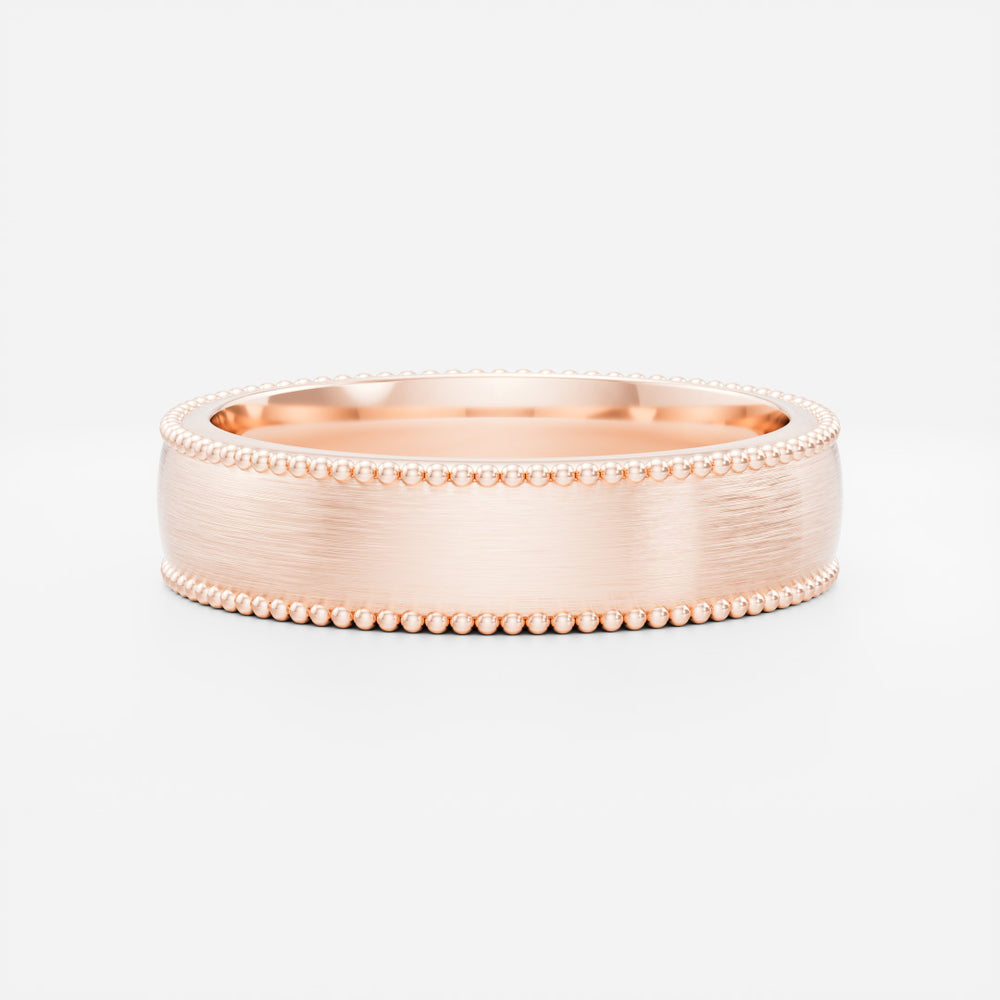 
                      
                        The Erasmuz Ring - Brushed Milgrain-Detail Men's Ceremonial Band
                      
                    