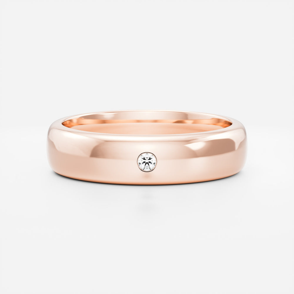 
                      
                        The Alexander Ring -  Round Brilliant Inlay Comfort Fit Men's Ceremonial Band
                      
                    