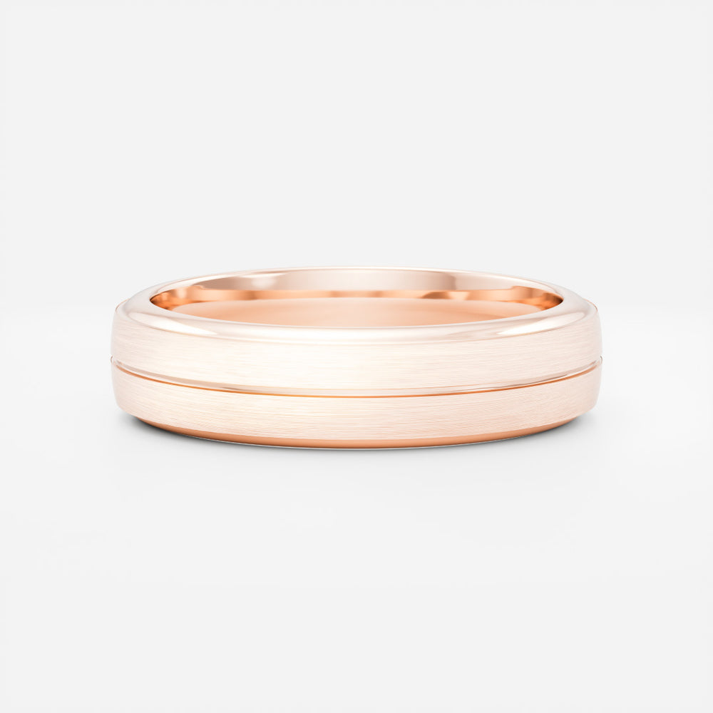 
                      
                        The Nikos Ring - Singular Grooved Brushed Men's Ceremonial Band
                      
                    