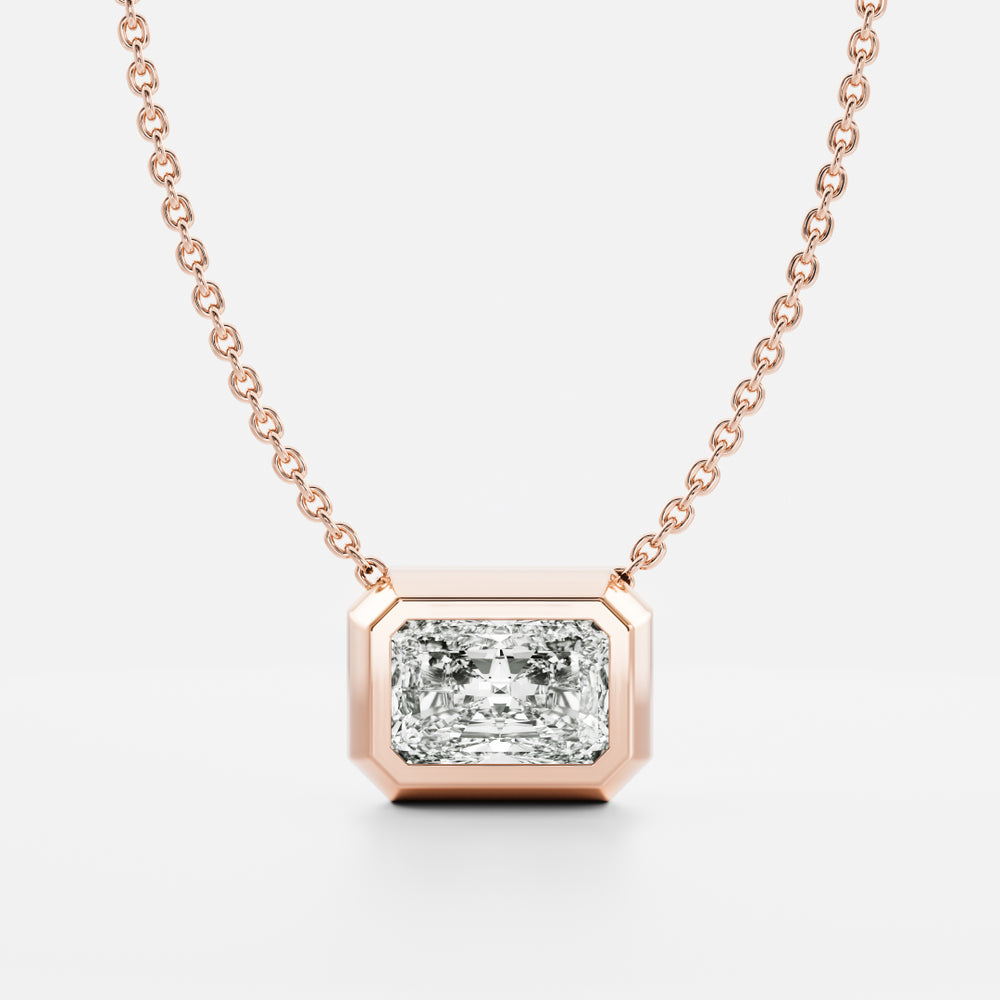 
                      
                        The Vera Necklace - Radiant Bezel Pendant
                      
                    