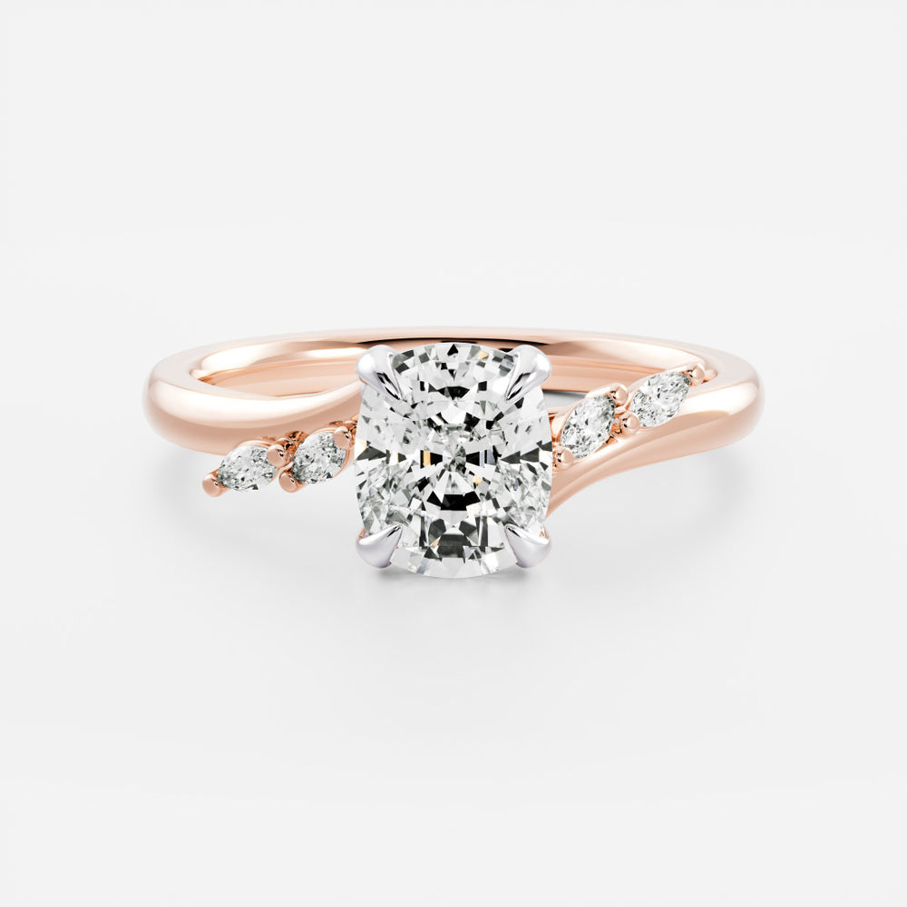 
                      
                        The Amira Ring - Elongated Cushion with Marquise Accents
                      
                    