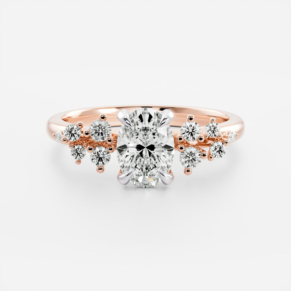 
                      
                        The Aurora Ring - Oval with Round Brilliant Accents
                      
                    