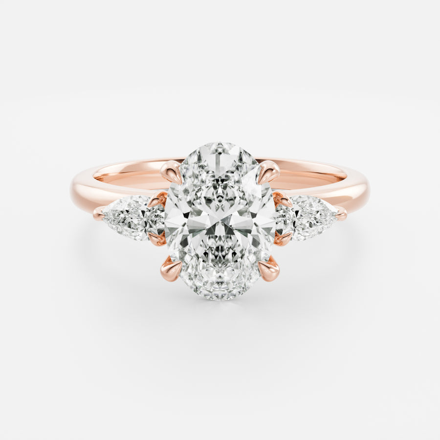 The Emilia Ring - Oval and Pear Basket Trilogy