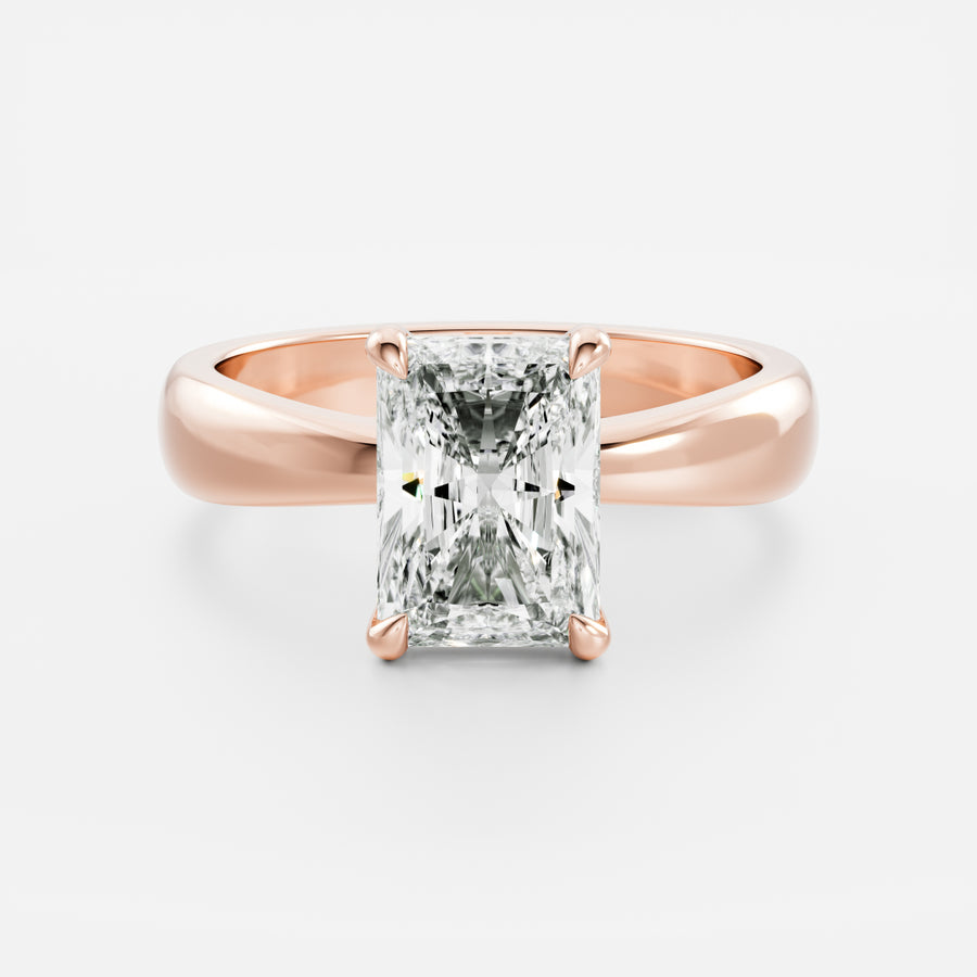 The Amalia Ring - Radiant Tapered Solitaire