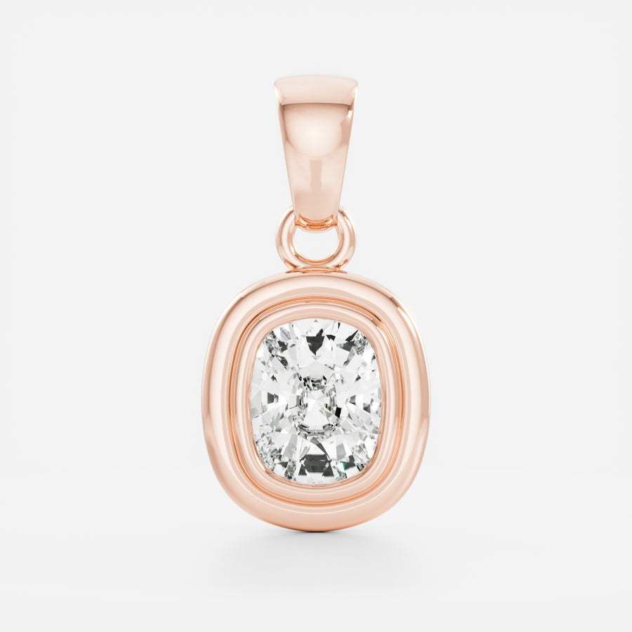 The Adira Elongated Cushion Double Bezel Pendant