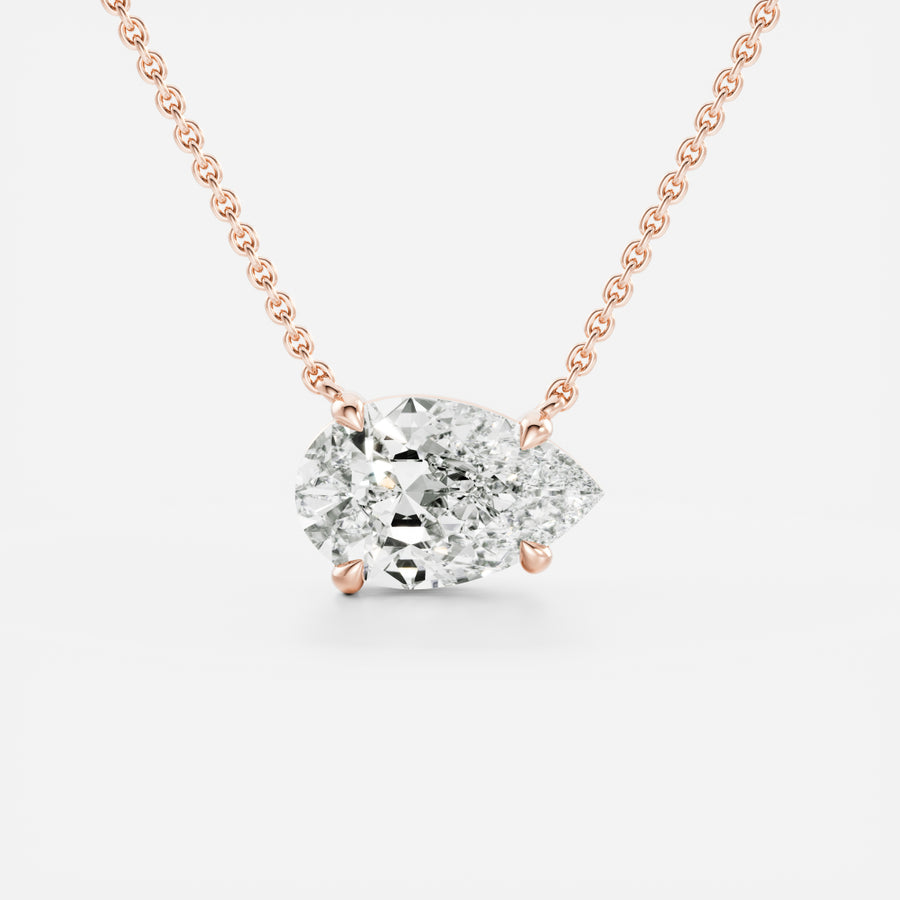 The Iris Necklace - East-West Pear Pendant