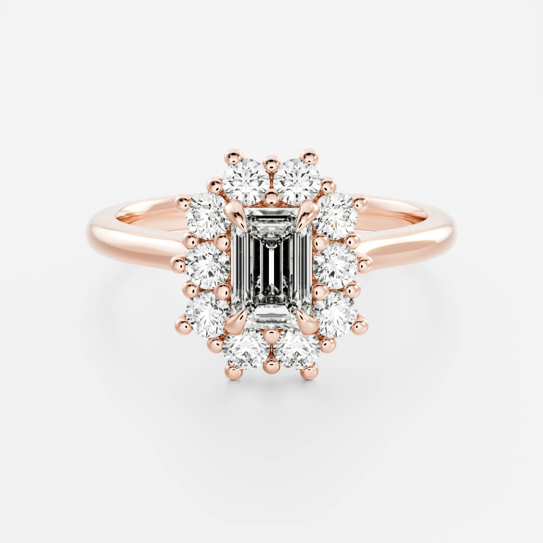The Eloise Ring - Emerald Antique Halo - TMC Fine Jewellers