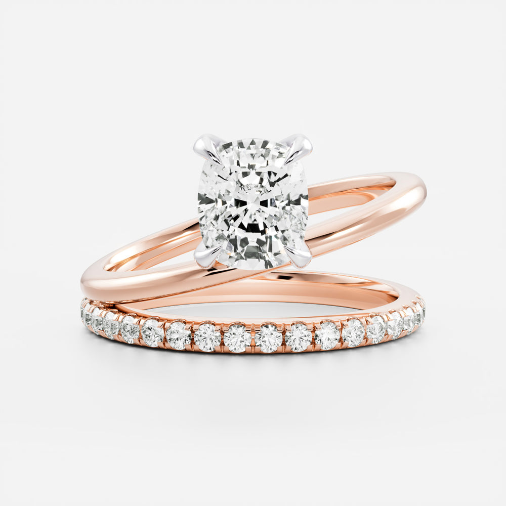 
                      
                        The Emerie Ring - Elongated Cushion Double Band Solitaire
                      
                    