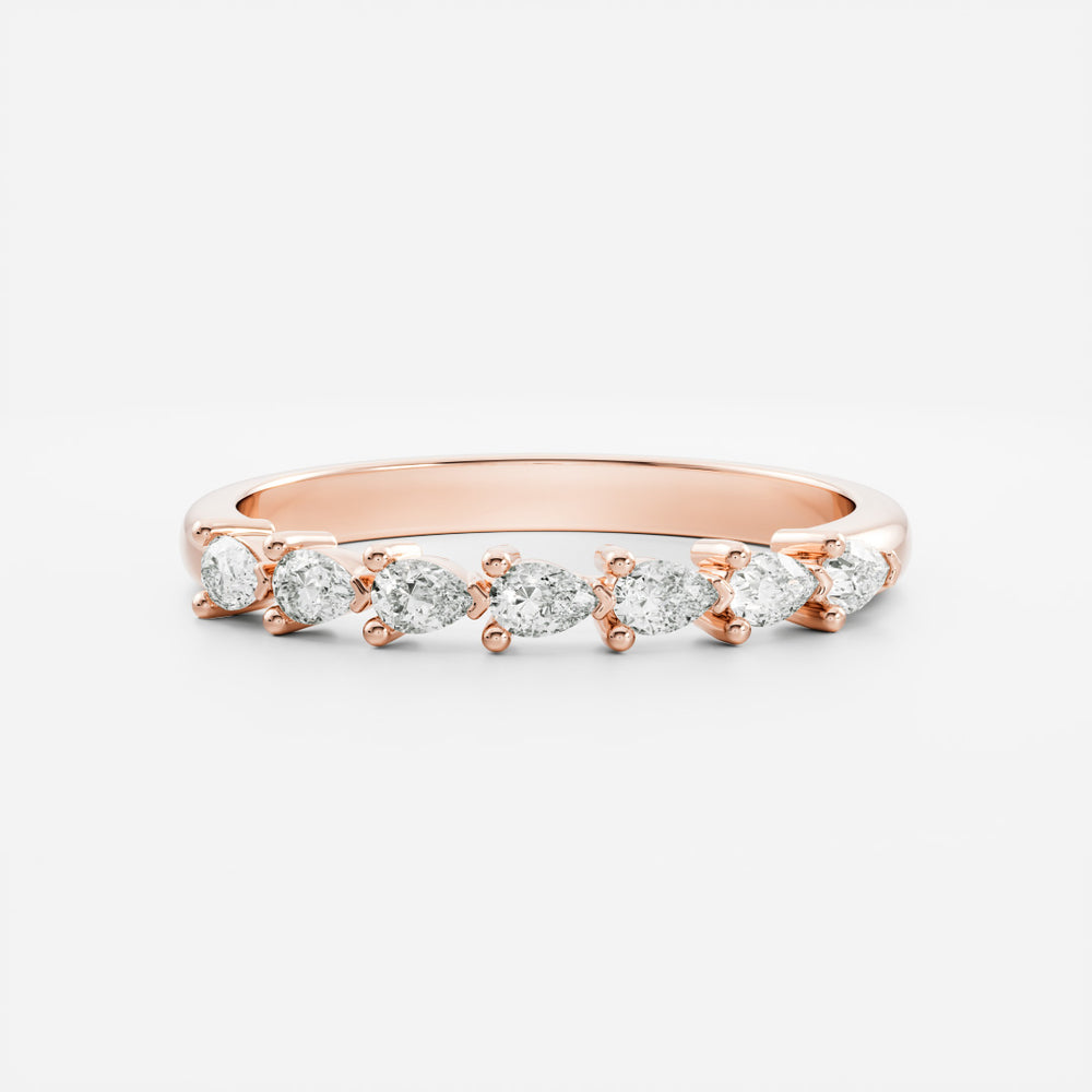 
                      
                        The Lucie Ring - Horizontal Pear Wedding Band
                      
                    
