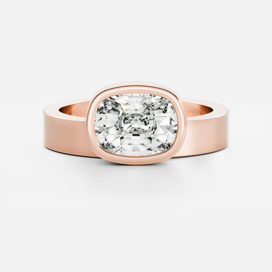 The Ludae Ring - Elongated Cushion Cigar Solitaire