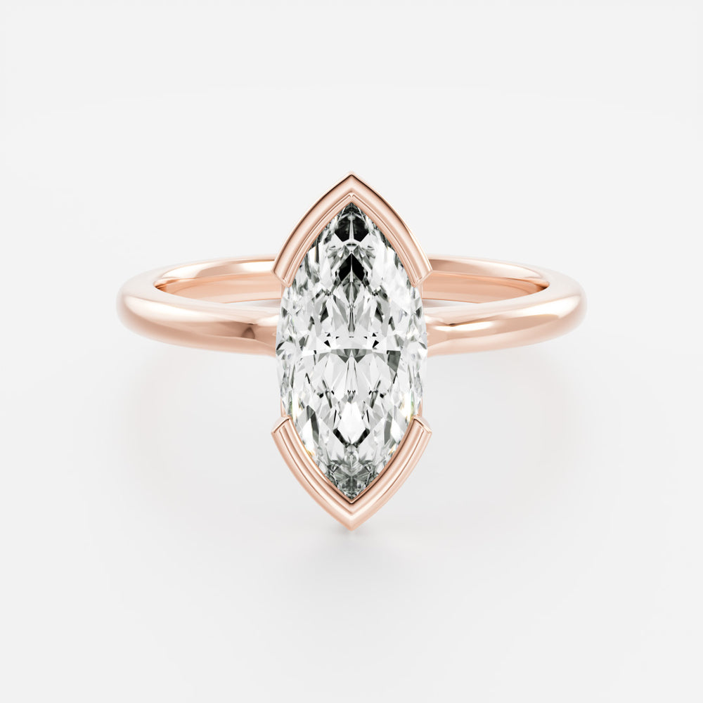 
                      
                        The Arie Ring - Marquise Half Bezel Solitaire
                      
                    
