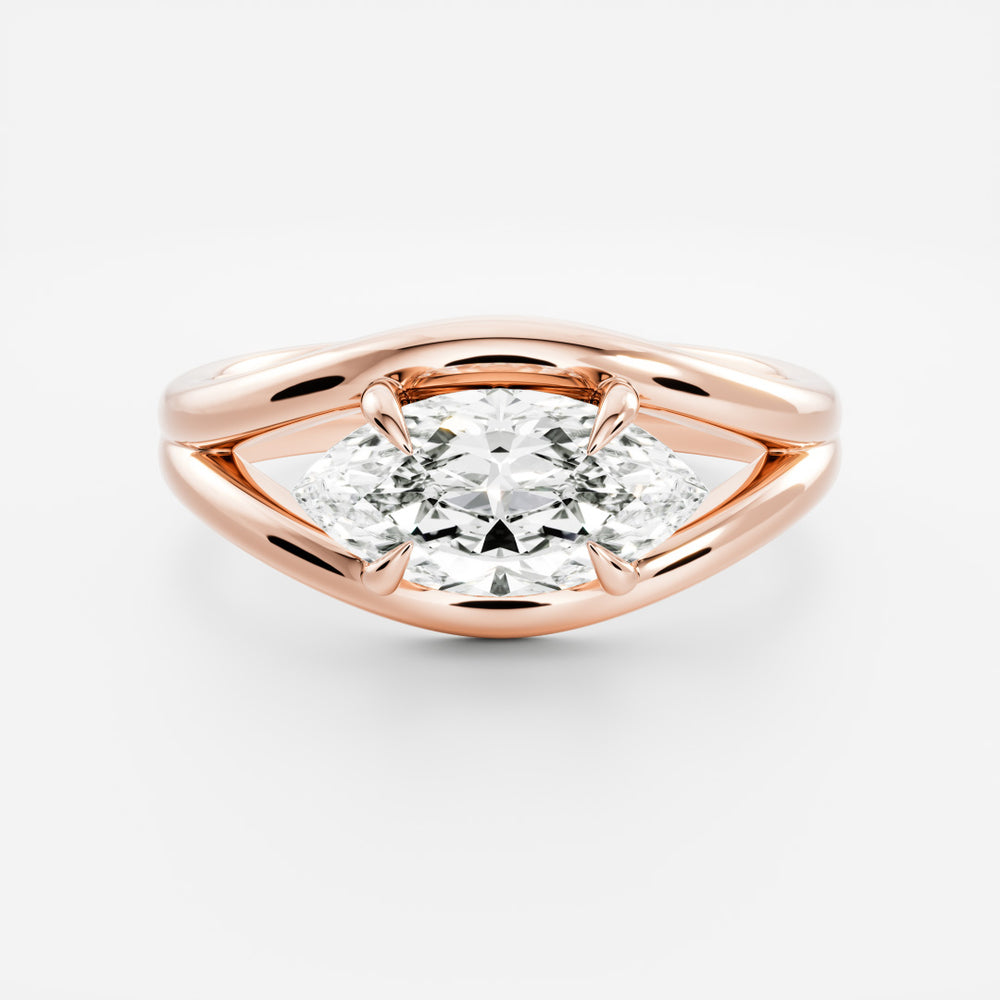 
                      
                        The Aleasa Ring - Split Shank East-West Marquise Solitaire
                      
                    