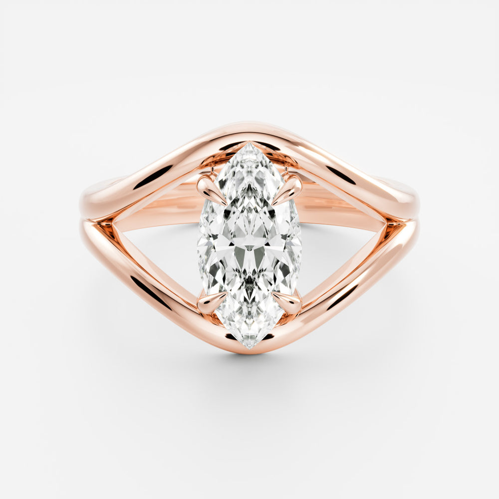 
                      
                        The Elise Ring - Split Shank Marquise Solitaire
                      
                    