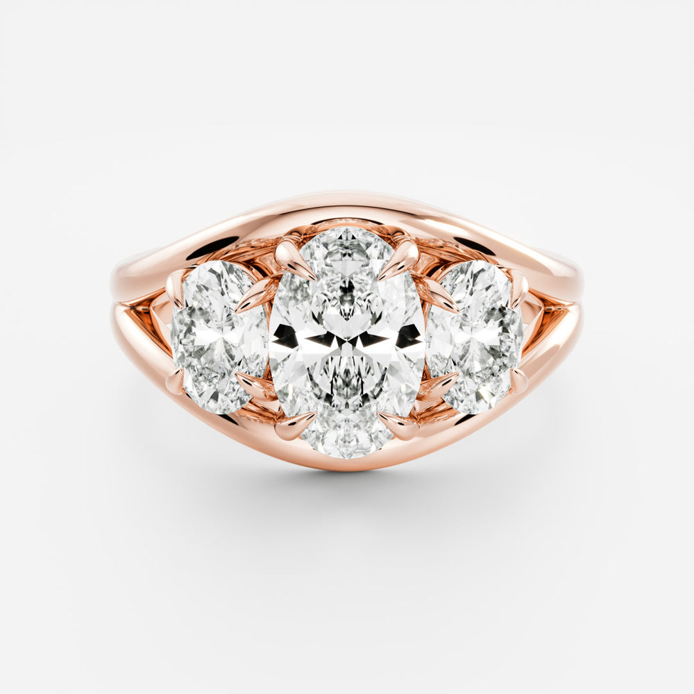 
                      
                        The Oriana Ring - Split Shank Oval Trilogy
                      
                    