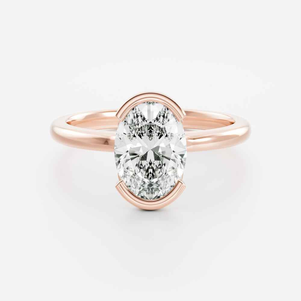 
                      
                        The Luise Ring - Oval Half Bezel Solitaire
                      
                    