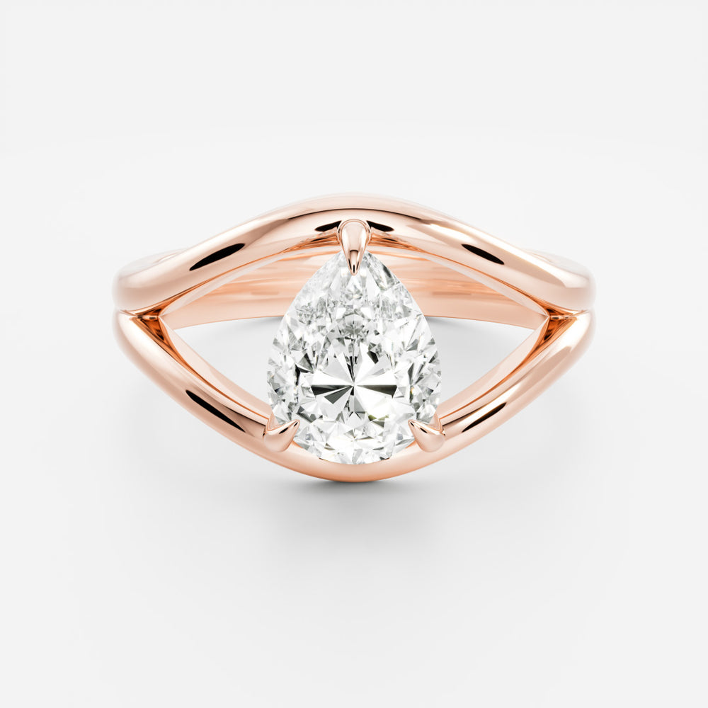 
                      
                        The Elise Ring - Split Shank Pear Solitaire
                      
                    