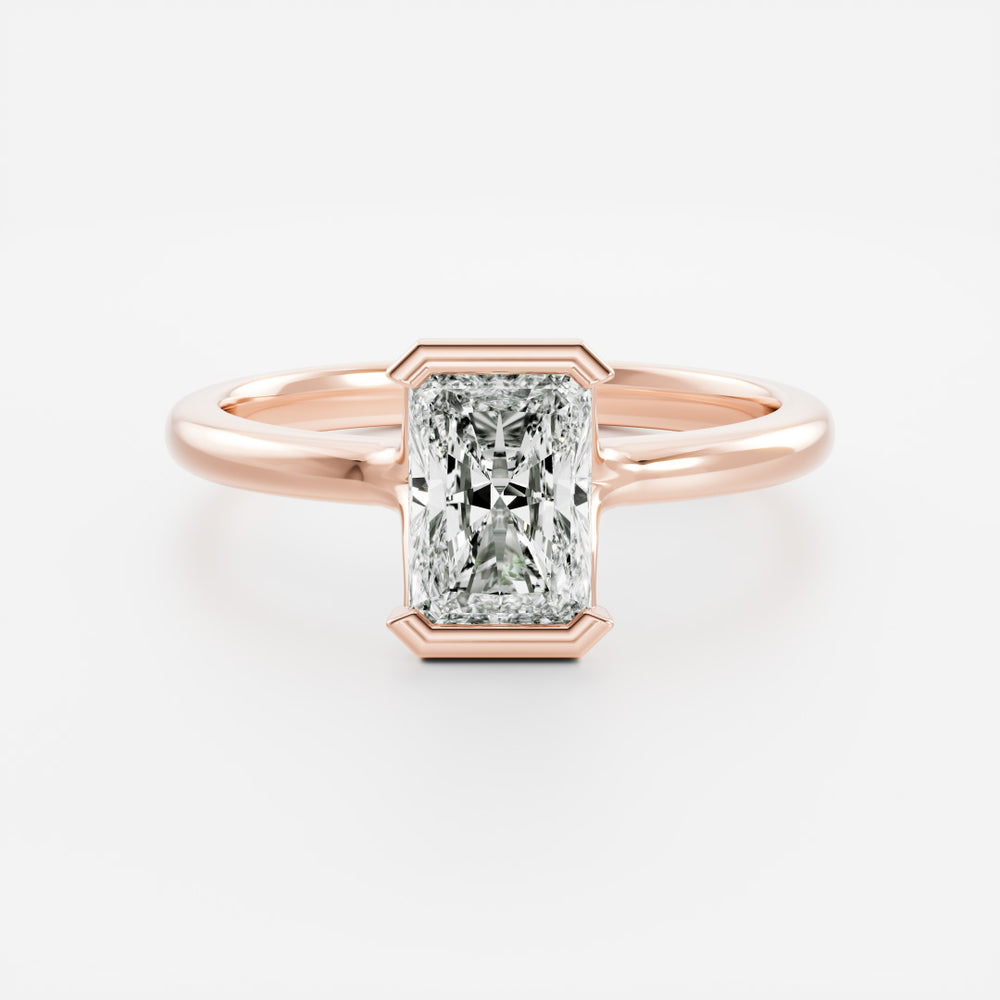 
                      
                        The Vienna Ring - Radiant Half Bezel Solitaire
                      
                    