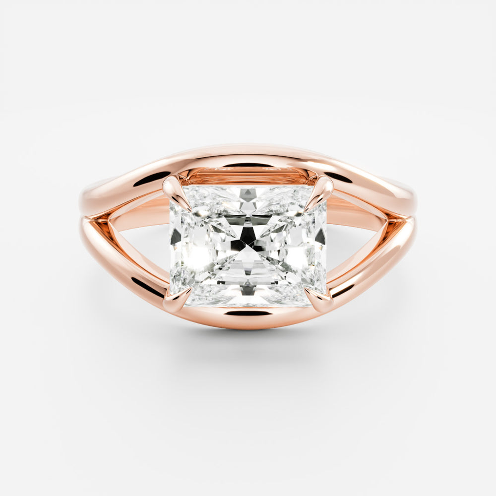 
                      
                        The Aleasa Ring - Split Shank East-West Radiant Solitaire
                      
                    