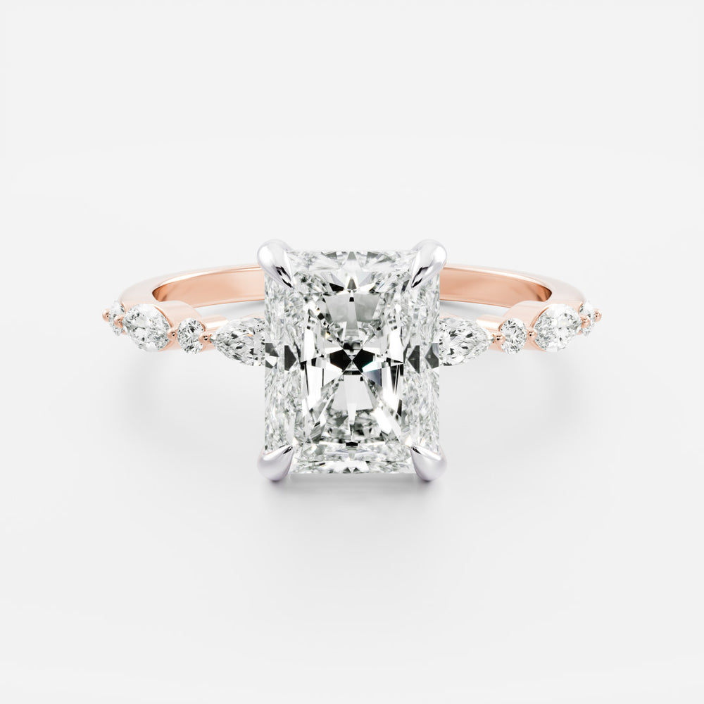 
                      
                        The Celeste Ring - Radiant With Marquise and Round Brilliant Band
                      
                    