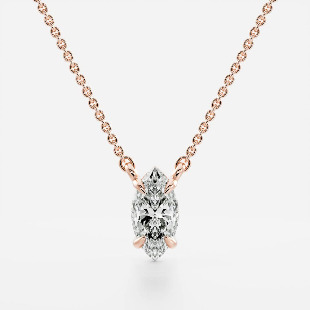 
                      
                        The Iris Necklace - Marquise Pendant
                      
                    