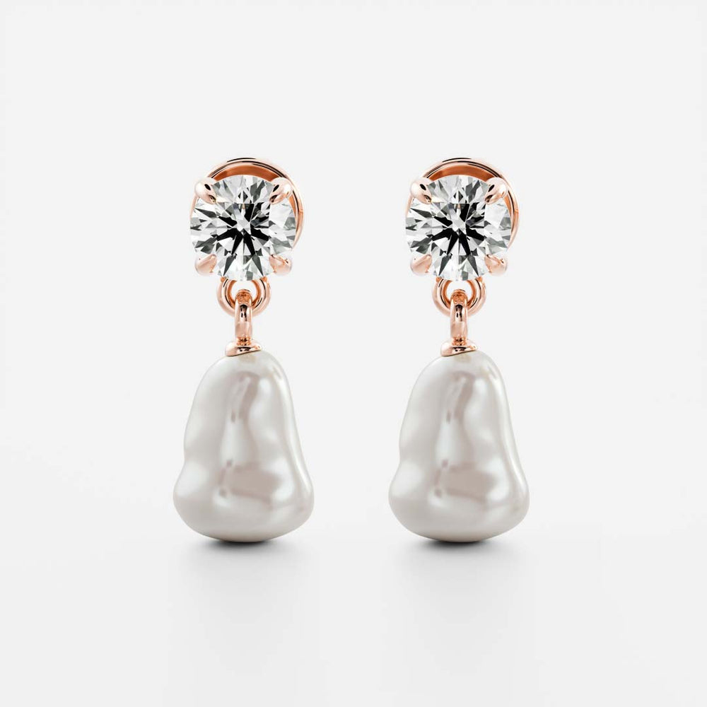 
                      
                        The Angelina Earrings - Keshi Pearl Round Drop Earrings
                      
                    