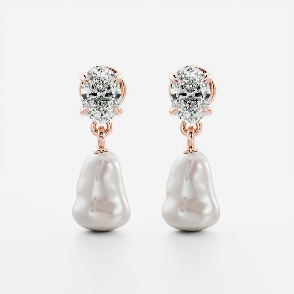 
                      
                        The Angelina Earrings - Keshi Pearl Oval Drop Earrings
                      
                    