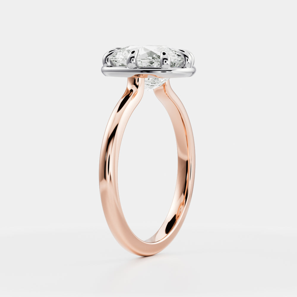 
                      
                        The Ophelia Ring - Elongated Cushion Georgian Solitaire
                      
                    