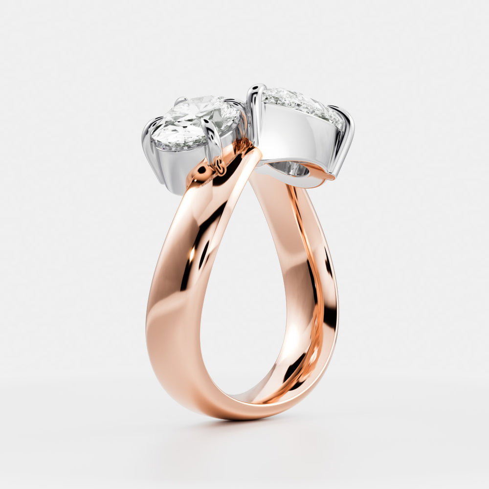 
                      
                        The Maëlys Ring - Oval and Pear Contoured Toi et Moi
                      
                    