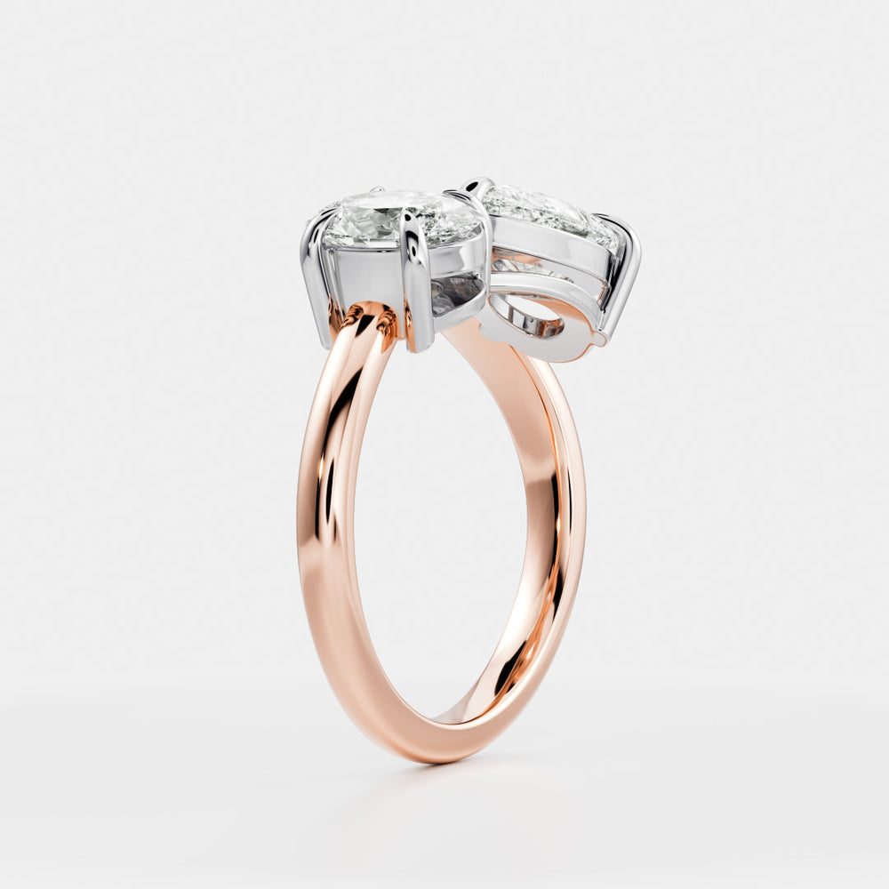 
                      
                        The Vivienne Ring - Oval and Pear Curved Toi et Moi
                      
                    