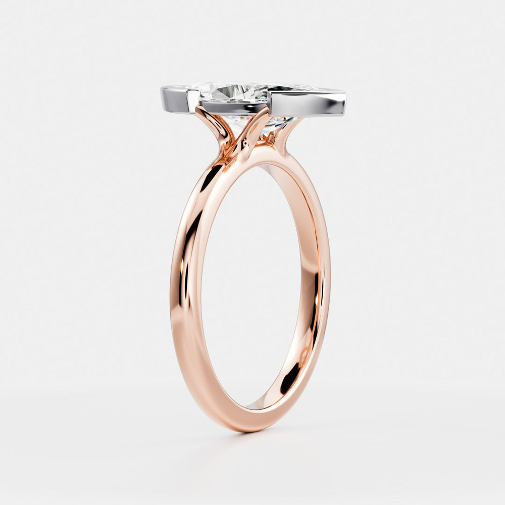 
                      
                        The Arie Ring - Marquise Half Bezel Solitaire
                      
                    