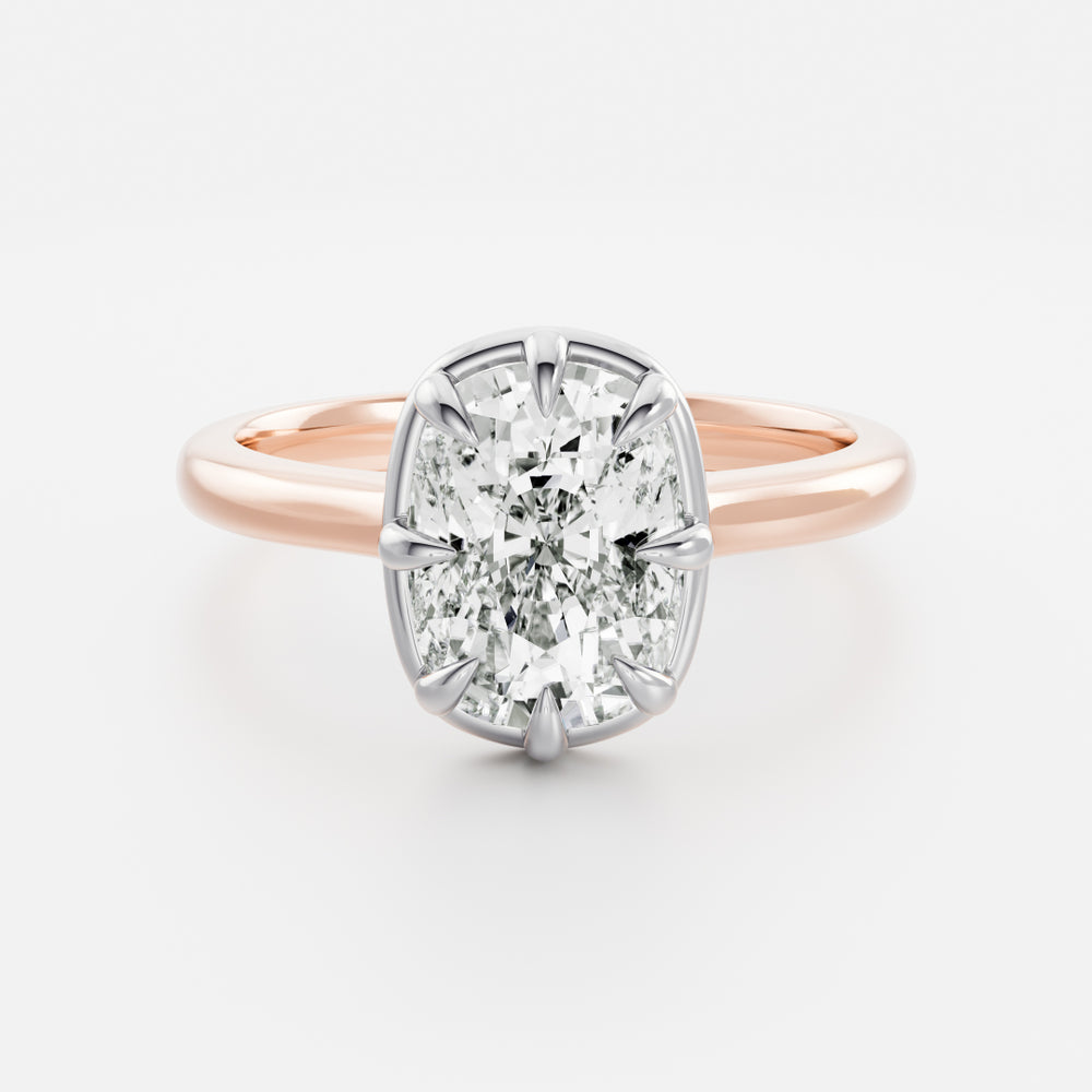 
                      
                        The Ophelia Ring - Elongated Cushion Cathedral Georgian Solitaire
                      
                    