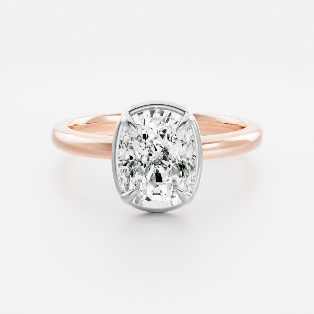 
                      
                        The Ophelia Ring - Elongated Cushion Georgian Solitaire
                      
                    