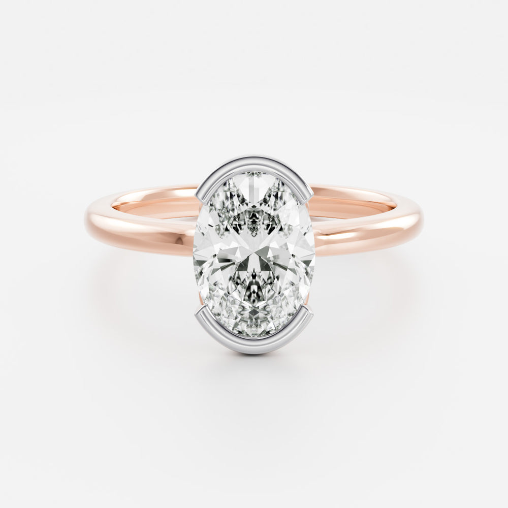 
                      
                        The Luise Ring - Oval Half Bezel Solitaire
                      
                    
