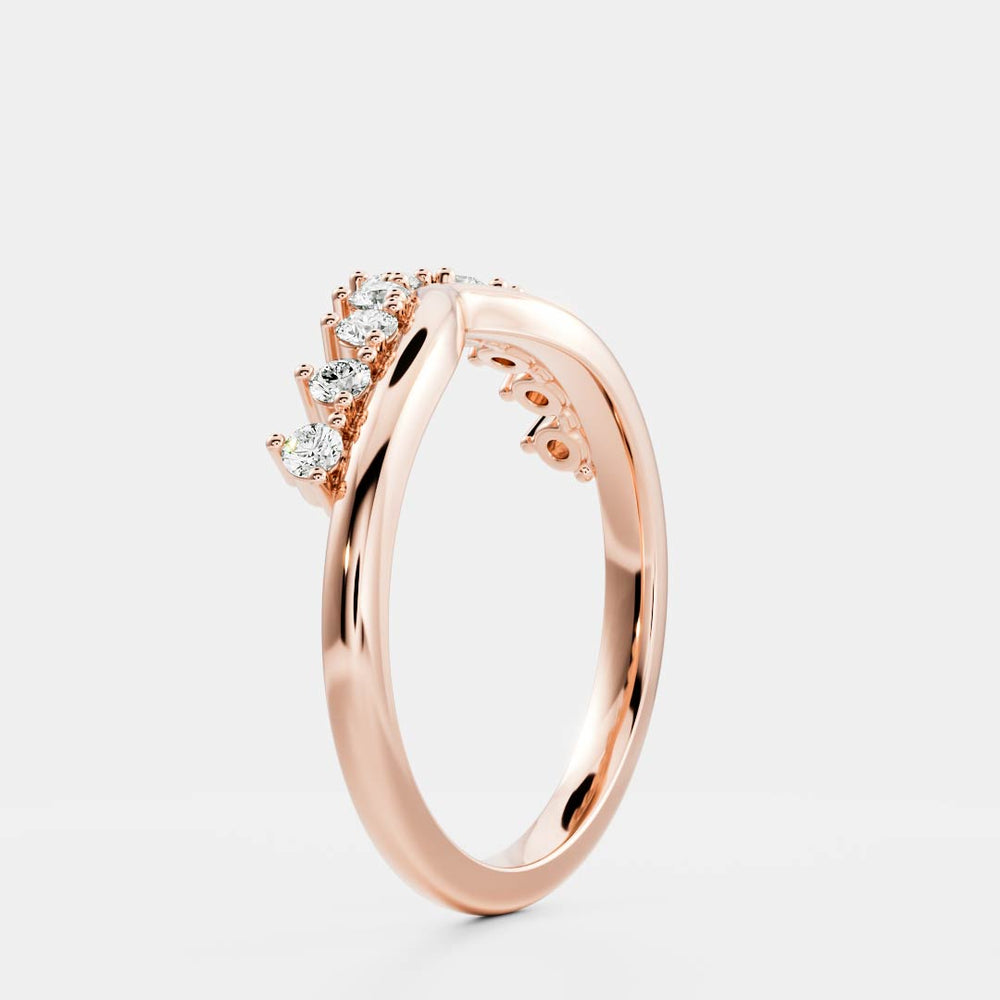 
                      
                        The Cybelle Ring - Chevron Wedding Band
                      
                    