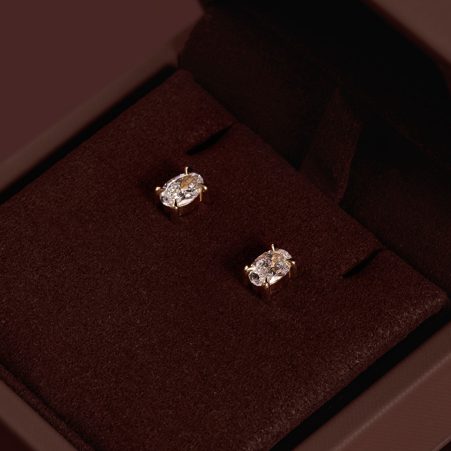 The Iris Earrings - 1.0CTTW Lab Diamond Oval Studs