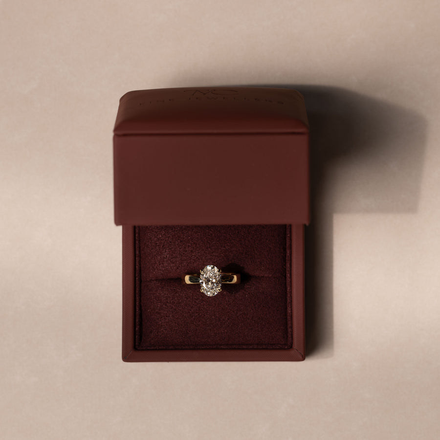 The Amalia Ring - Oval Tapered Solitaire