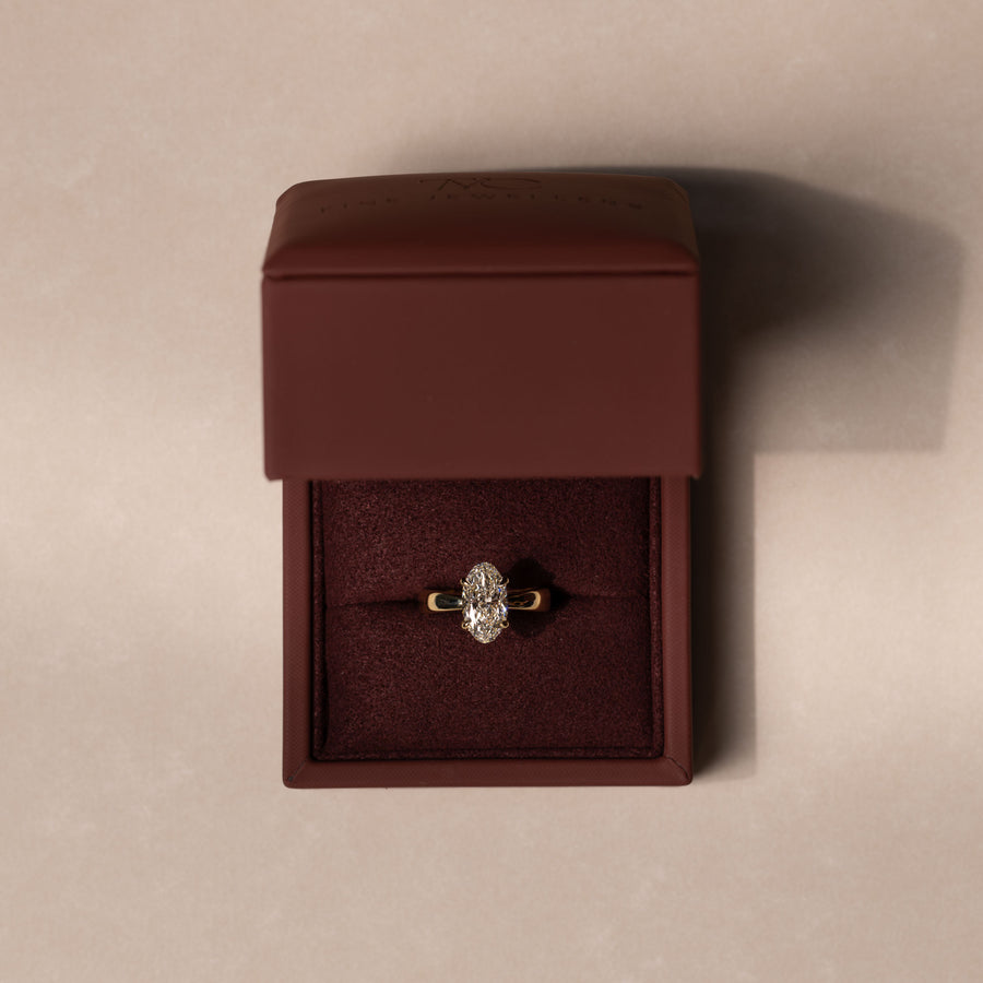 The Amalia Ring - Moval Tapered Solitaire