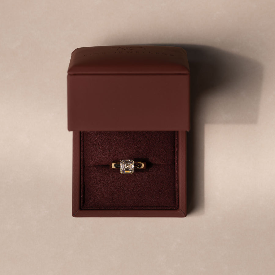 The Amalia Ring - Asscher Tapered Solitaire
