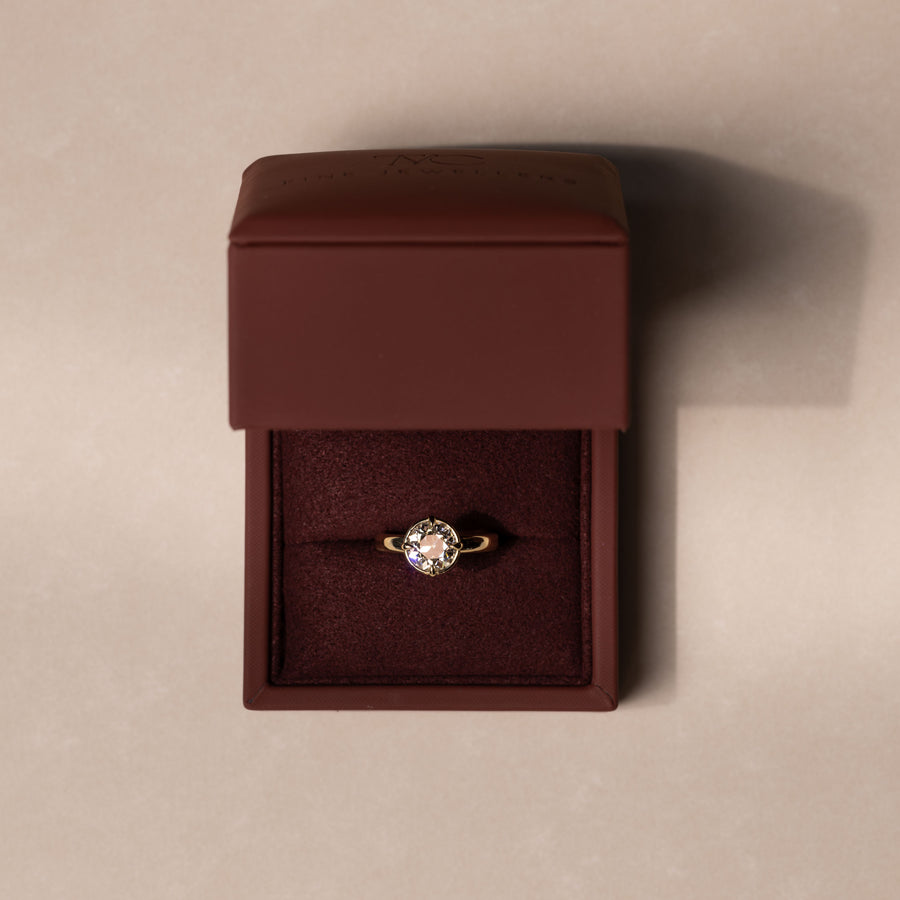 The Ada Ring - Round Bezel Solitaire with Prongs