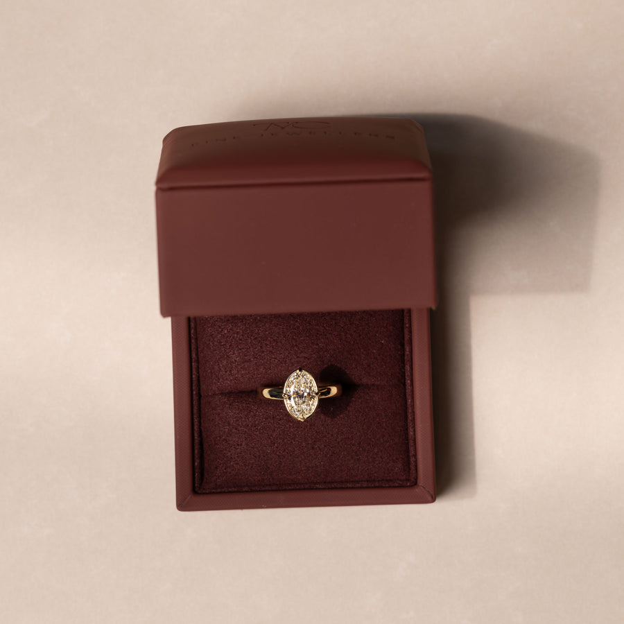 The Ada Ring - Oval Bezel Solitaire with Prongs