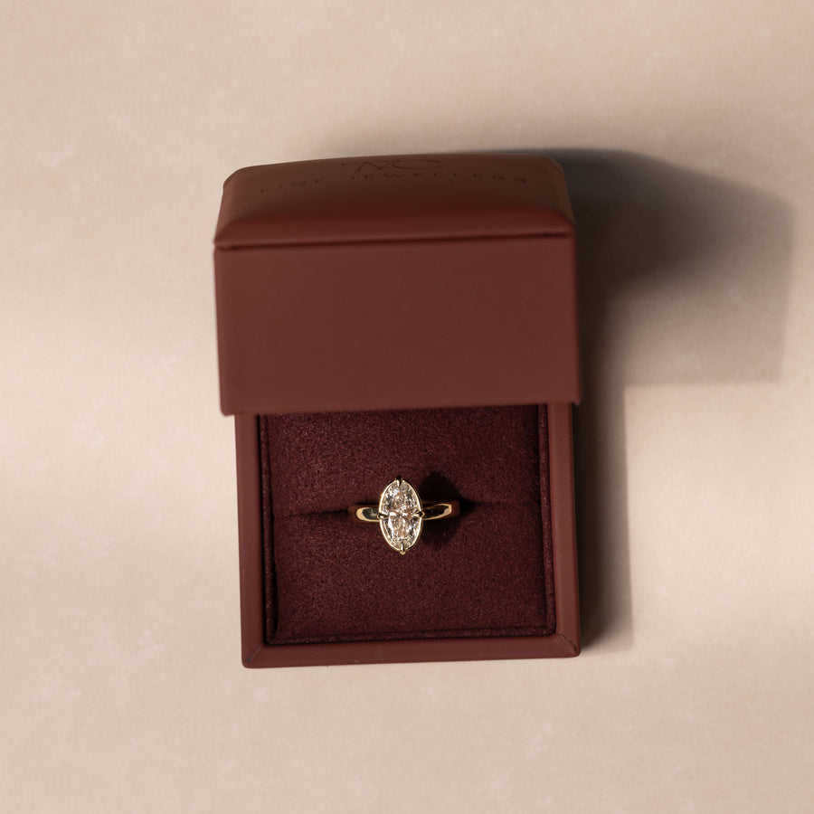 The Ada Ring - Moval Bezel Solitaire with Prongs