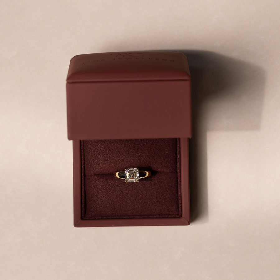 The Alba Ring - Asscher Reverse Taper Solitaire