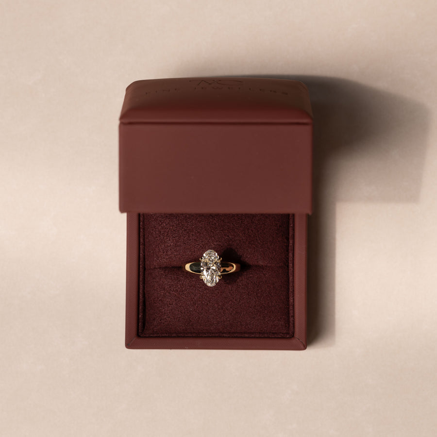 The Alba Ring - Moval Reverse Taper Solitaire