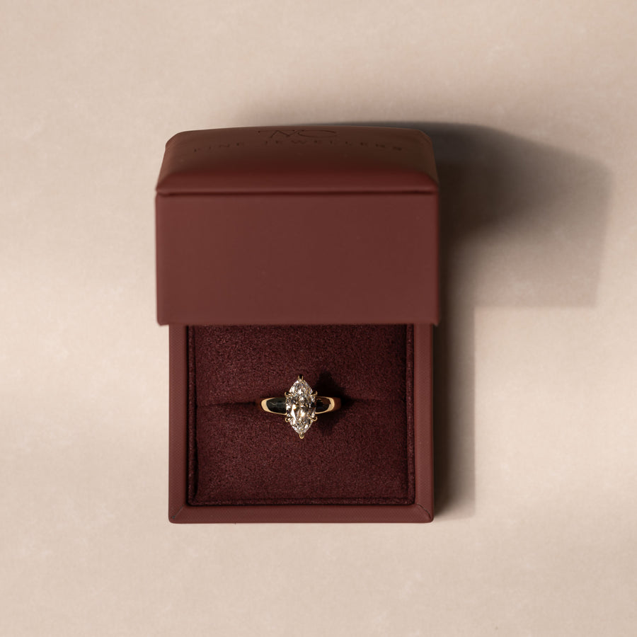 The Alba Ring - Marquise Reverse Taper Solitaire