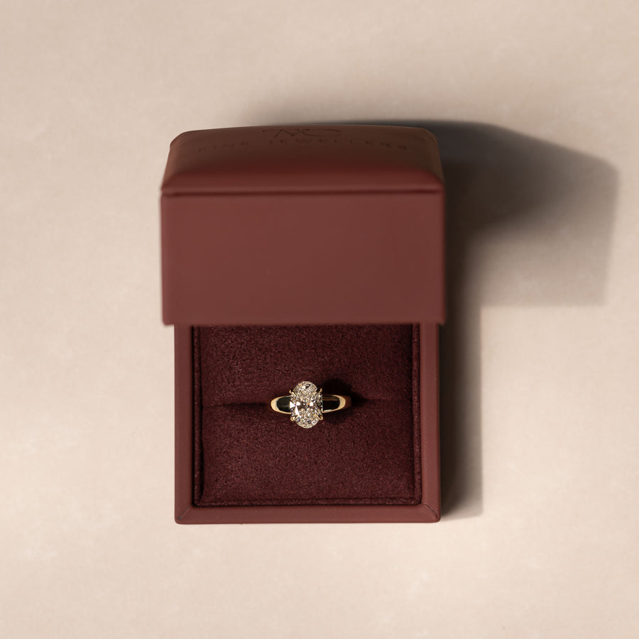 The Alba Ring - Oval Reverse Taper Solitaire