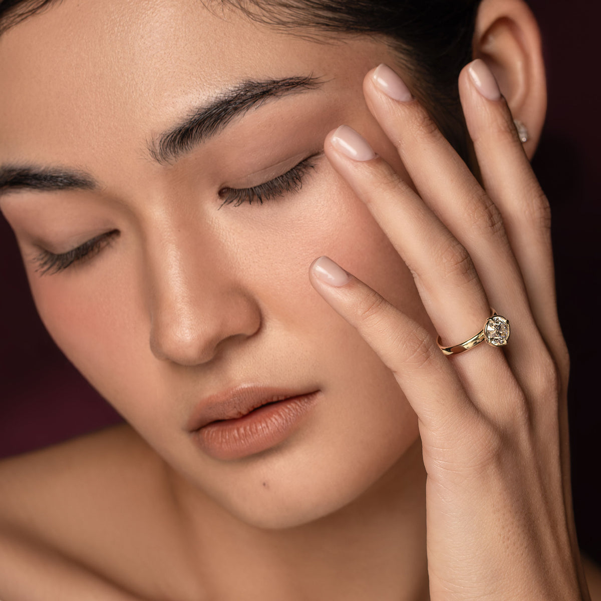 The Ada Ring - Round Bezel Solitaire with Prongs