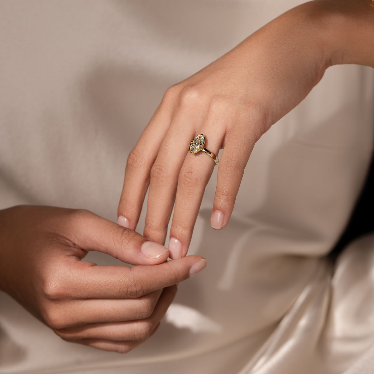 The Ada Ring - Moval Bezel Solitaire with Prongs