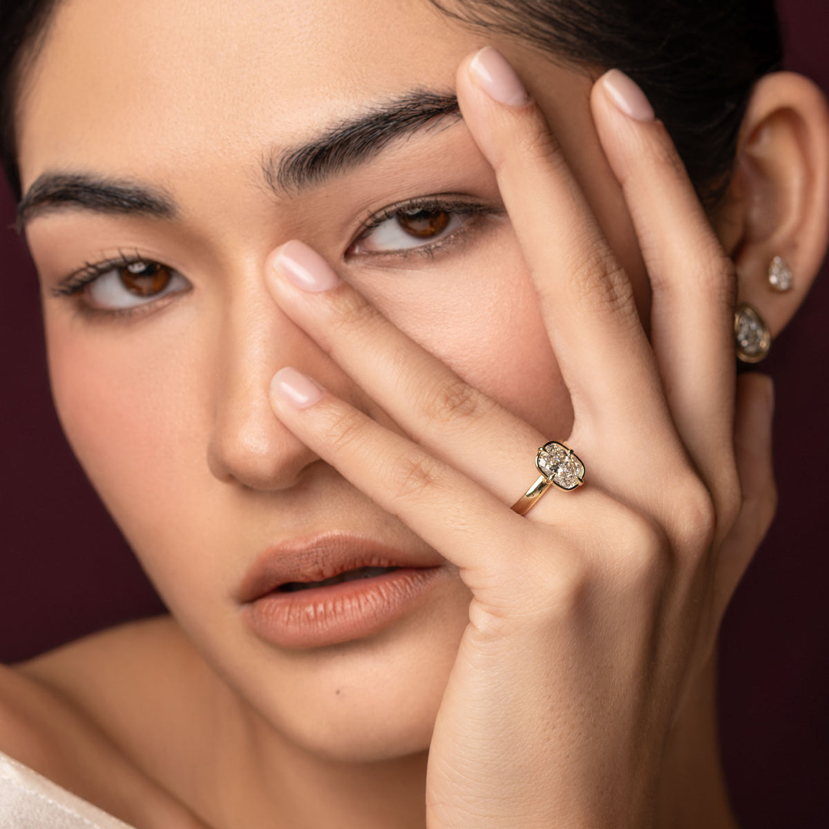 The Ada Ring - Elongated Cushion Bezel Solitaire with Prongs