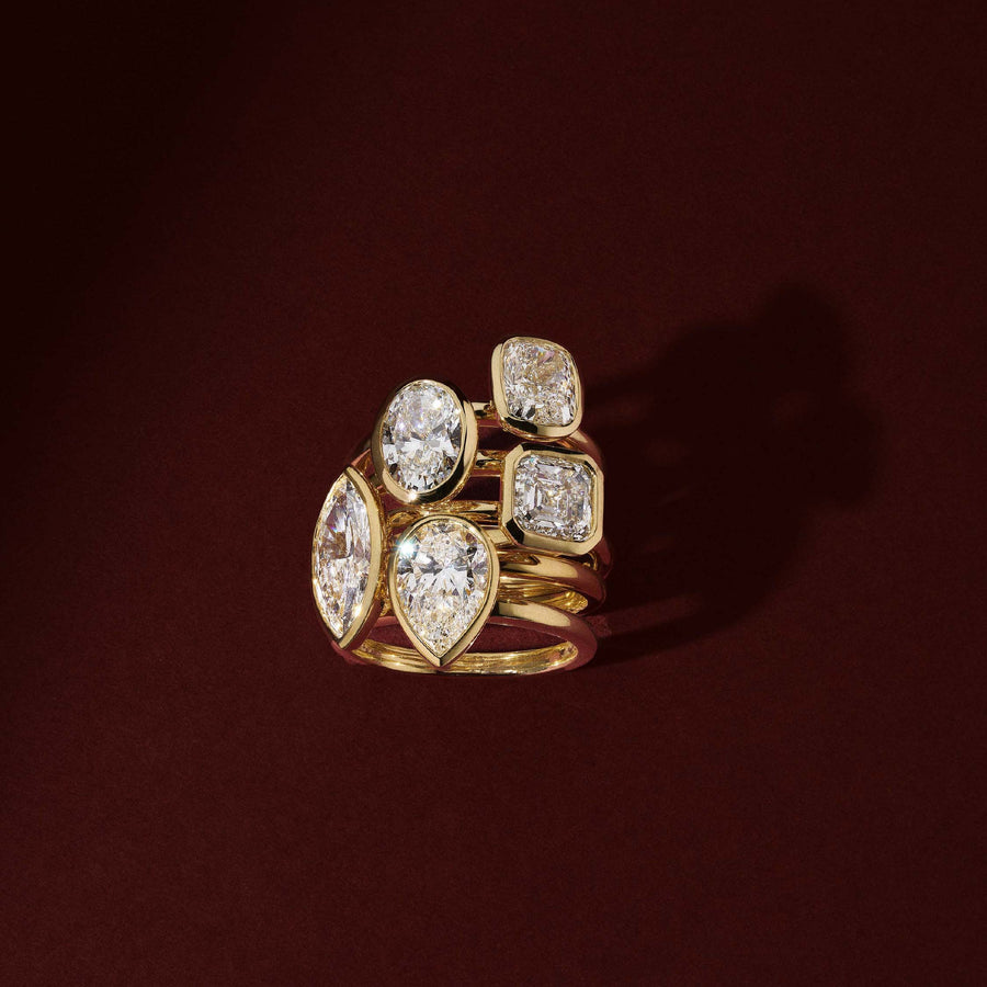 The Ophelia Ring - Elongated Cushion Bezel Solitaire