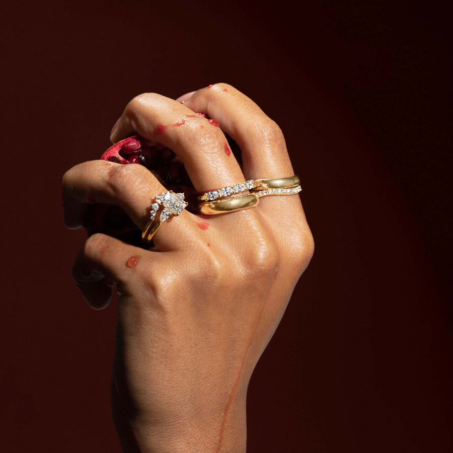 The Florence Ring - Elongated Cushion and Pear Cathedral Trilogy